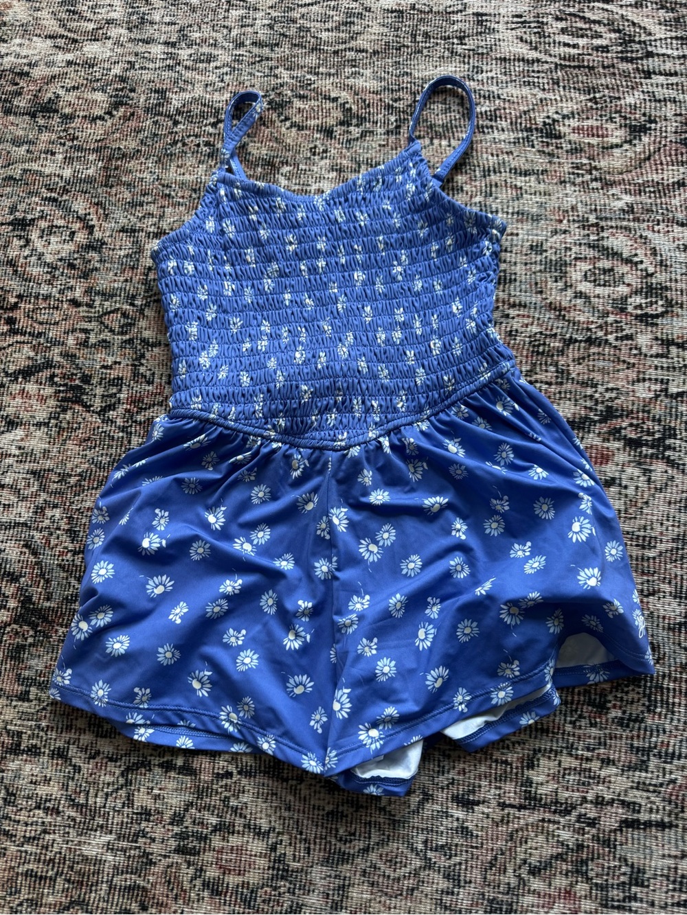abercrombie kids Blue Daisy Smocked Romper